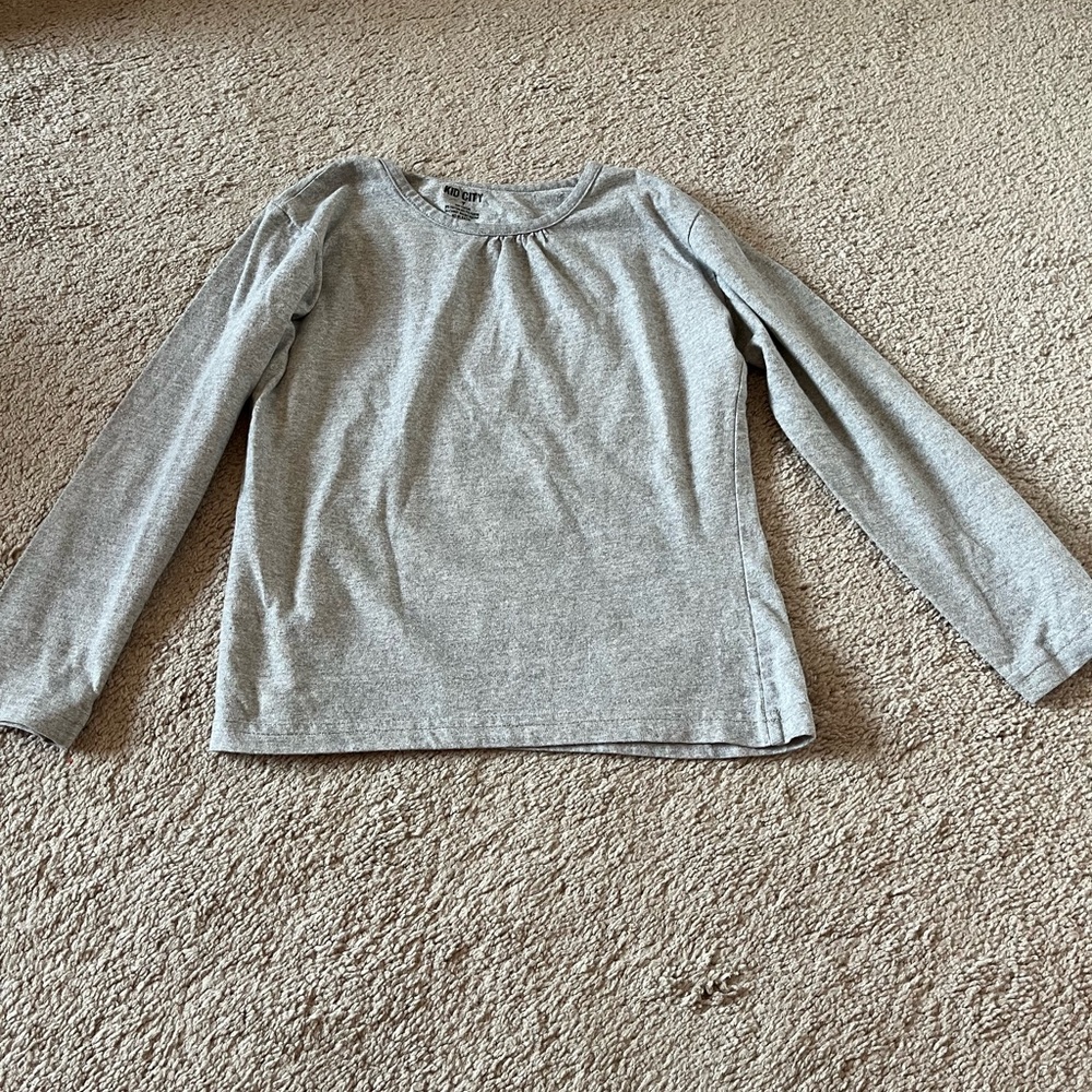 Girl's Grey Long Sleeve Shirt Size 7